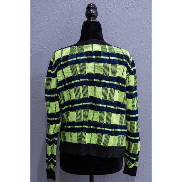 Rondina New York Zip Up Sweater with Faux Leather Accents, Size Large - Picture 2 of 4